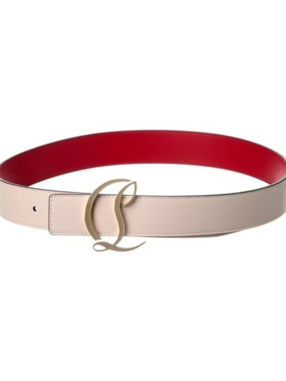 Christian Louboutin Cl Logo Leather Belt Women's Size 95